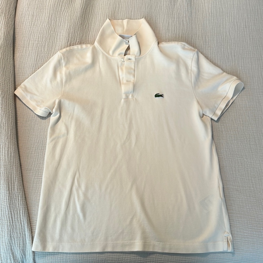 Lacoste slim fit cream polo